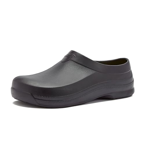 Avia Flame Men's Clogs, Slip Resistant Shoes for Men Food Service, Non Slip Restaurant and Chef Shoes Men Slip Resistant for Kitchen Work or Nursing - Black, 10 Medium