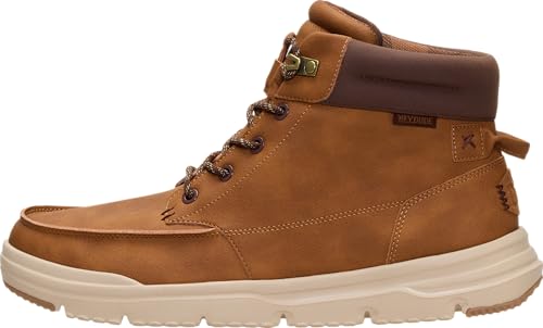 HEYDUDE Men's Bradley II Classic Pull On Boot, Argan Oil/Multi, Size 11 | Elastic Laces With Lace Keeper, Removable Foam Insole, Plaid Inner Lining, Durable Rubber Traction Outsole, Easy On System