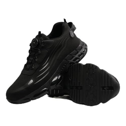 Noistigt Steel Toe Shoes for Women Men Wide Composite Work Sneakers Indestructible Comfortable Safety Tennis Shoes Lightweight Breathable Construction Sneakers Puncture Proof Ergonomic Design (Black, Adult, Men, 13, Numeric, US Footwear Size System,