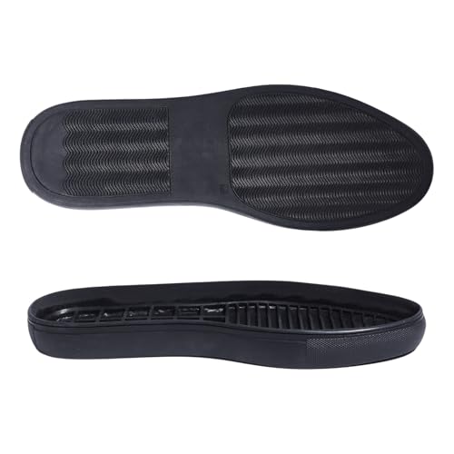 CHGCRAFT Shoe Replacement Rubber Soles for DIY Shoes 1 Pair Rubber Full Out Sole Black Wear Resistant Shoes Sole Raised Shoes Sole for Work Shoes and Boots, 4.09x11.25inches