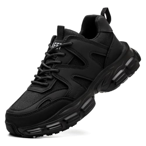 Steel Toe Shoes for Men Women , Black Work Shoes, Men Size 6 / Women 7.5