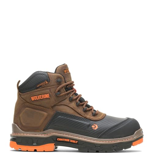 Wolverine Men'sOverpass 6" Mid Composite Toe Waterproof Work Boot, Summer Brown, 9.5 Medium — Manufacturer product photo