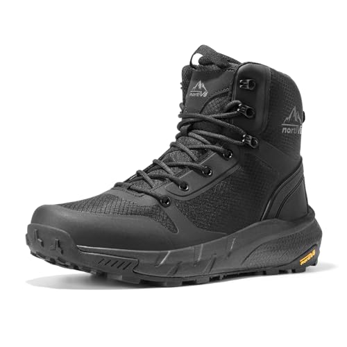 NORTIV 8 Men's Military Tactical Boot Zipper Lightweight,Black,8