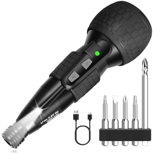 3.6V Cordless Electric Screwdriver Rechargeable,1800mAh,S2 Bits,USB-C,LED