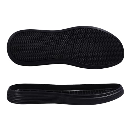 CHGCRAFT Shoe Replacement Rubber Soles for DIY Shoes 1 Pair Rubber Full Out Sole Black Wear Resistant Shoes Sole Raised Shoes Sole for Work Shoes and Boots, 11.8x4.3inch