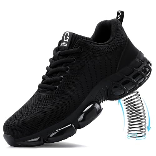 TANIELD Steel Toe Shoes for Men Lightweight Work Shoes Safety Sneakers