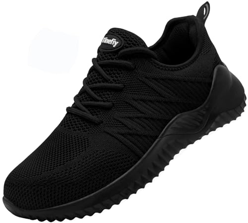 Tinefiy Steel Toe Shoes for Women Comfortable Safety Work Sneaker Size 10