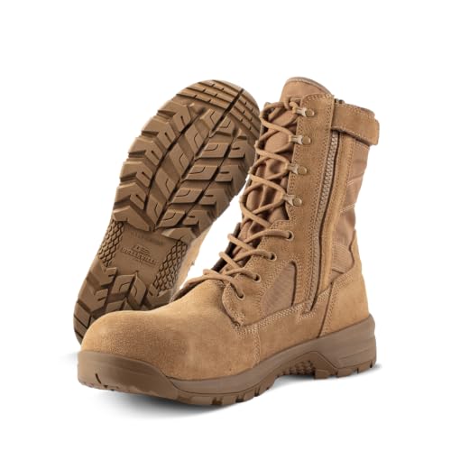 Belleville Composite Toe Tactical Boots for Men Side Zip, Coyote, 11.5