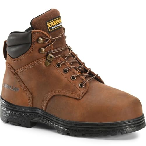Carolina Foreman 6” Broad Steel Toe Internal Met Guard Work Boot, Brown - 9.5 2E
