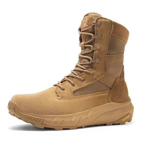 NORTIV 8 Men's Breathable Tactical Military Work Boots,Coyote,10.5W