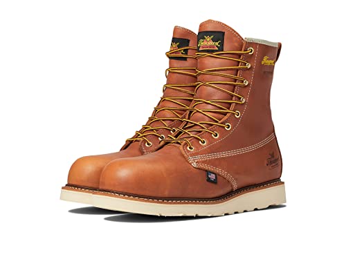 Thorogood American Heritage 8” Waterproof Composite Toe Work Boots for Men Made from Premium Leather with Slip-Resistant Wedge Outsole and Comfort Insole; EH Rated - 10 2E US