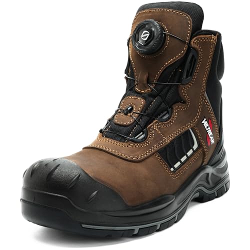 VULTREAK Composite Toe Work Boots for Men and Women – Exceeds Steel Toe Protection, Quick Fit System, Kevlar Puncture-Resistant Midsole, S3 HRO Certified, Heat-Resistant, Waterproof, Rubber Slip-Resistant Outsole, Safety Shoes for Industrial & Weldin